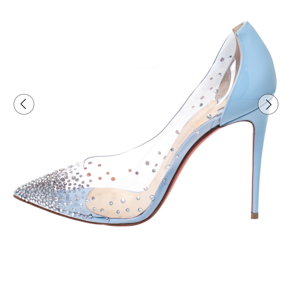 CHRISTIAN LOUBOUTIN | Light Blue Degrastrass PVC Heels
